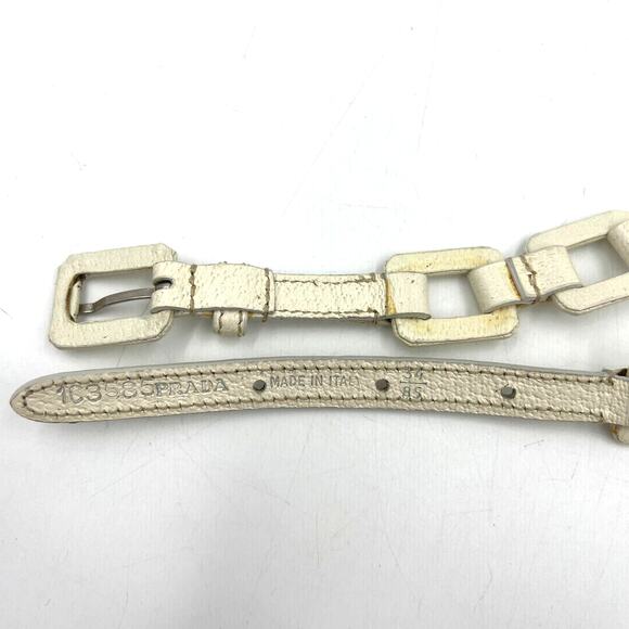 Prada White Leather Chain Link Belte - Picture 3 of 8